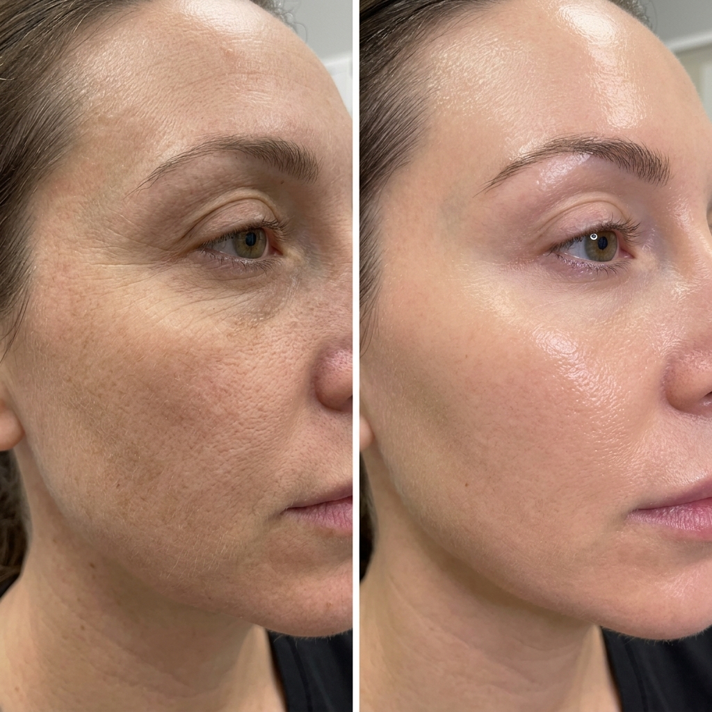 Before and after skin treatment